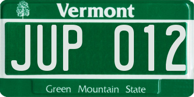 VT license plate JUP012
