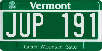 VT license plate JUP191