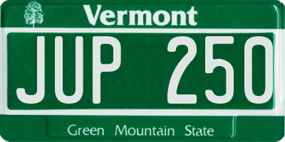 VT license plate JUP250