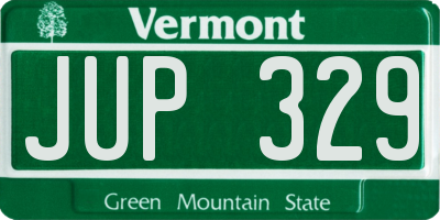 VT license plate JUP329