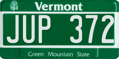 VT license plate JUP372