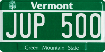 VT license plate JUP500