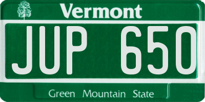 VT license plate JUP650