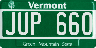 VT license plate JUP660
