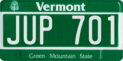 VT license plate JUP701