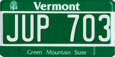 VT license plate JUP703