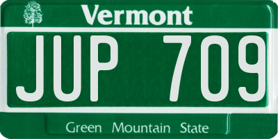 VT license plate JUP709
