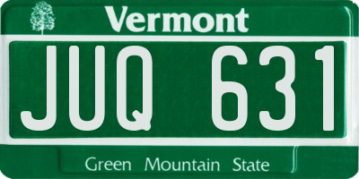 VT license plate JUQ631