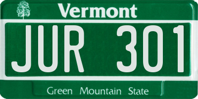VT license plate JUR301