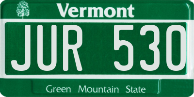 VT license plate JUR530