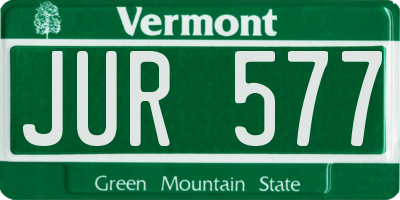VT license plate JUR577