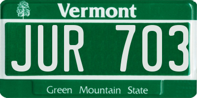 VT license plate JUR703