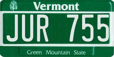 VT license plate JUR755