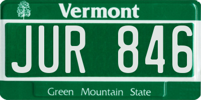 VT license plate JUR846