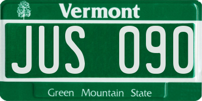 VT license plate JUS090