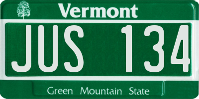 VT license plate JUS134