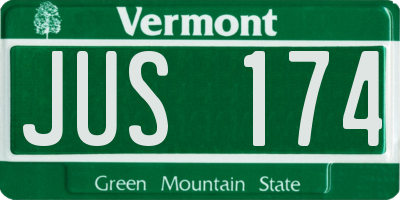 VT license plate JUS174