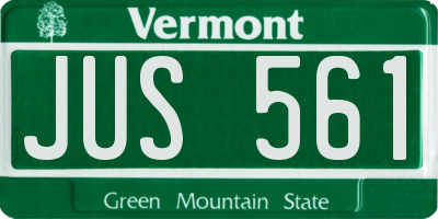 VT license plate JUS561