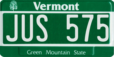 VT license plate JUS575