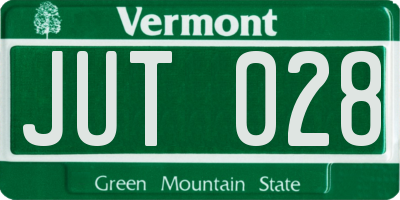 VT license plate JUT028
