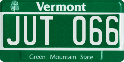 VT license plate JUT066