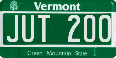 VT license plate JUT200