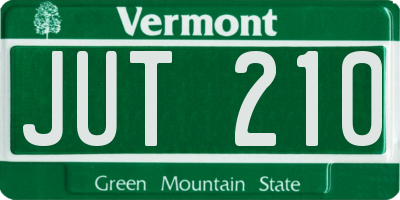 VT license plate JUT210