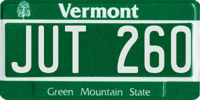 VT license plate JUT260