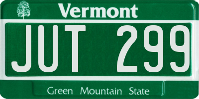 VT license plate JUT299