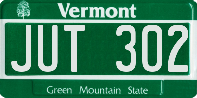 VT license plate JUT302