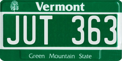 VT license plate JUT363