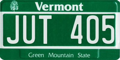 VT license plate JUT405