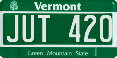 VT license plate JUT420