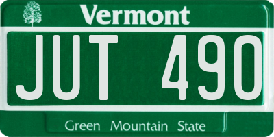 VT license plate JUT490