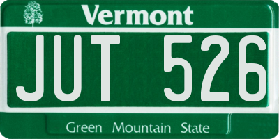 VT license plate JUT526