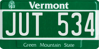 VT license plate JUT534