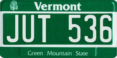VT license plate JUT536