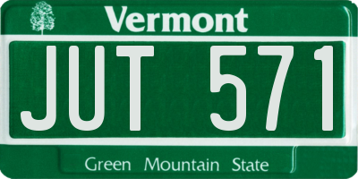 VT license plate JUT571