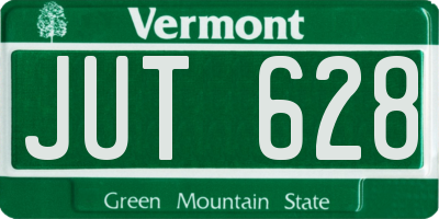 VT license plate JUT628