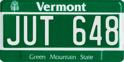 VT license plate JUT648