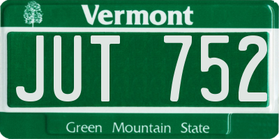 VT license plate JUT752