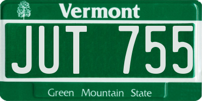 VT license plate JUT755