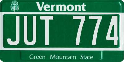 VT license plate JUT774