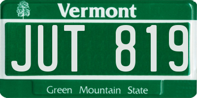 VT license plate JUT819