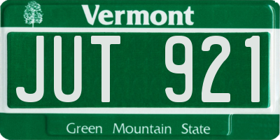 VT license plate JUT921