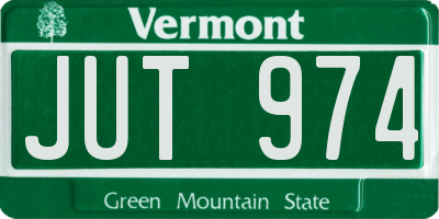 VT license plate JUT974