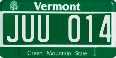 VT license plate JUU014