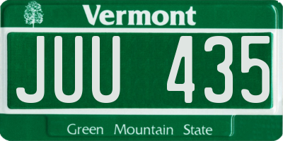 VT license plate JUU435