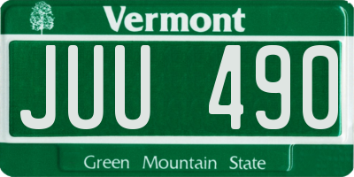 VT license plate JUU490