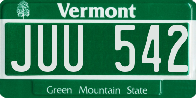 VT license plate JUU542